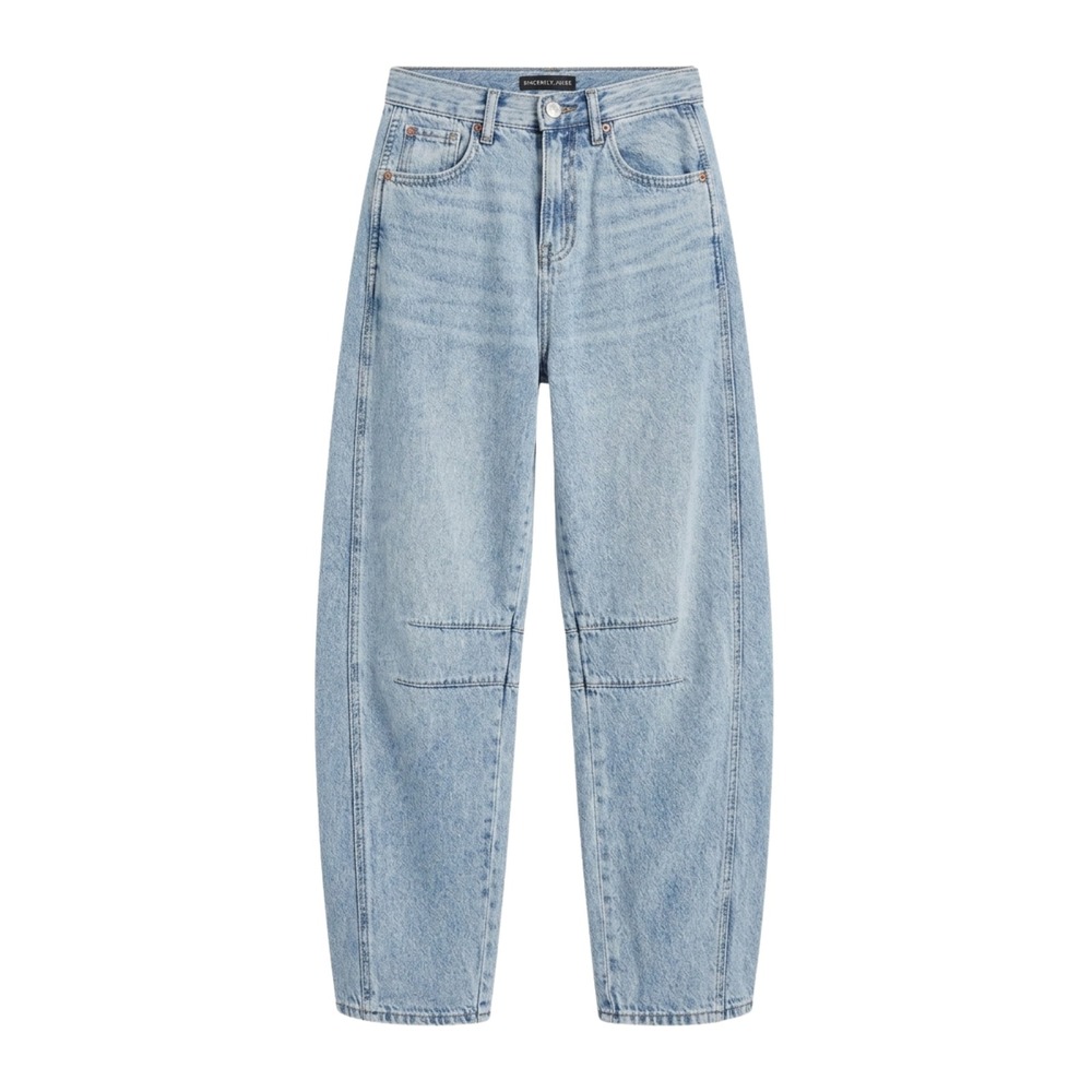 Sincerely‎ Jules Light Wash Barrel Leg Boho High Rise Jeans Size 1/25